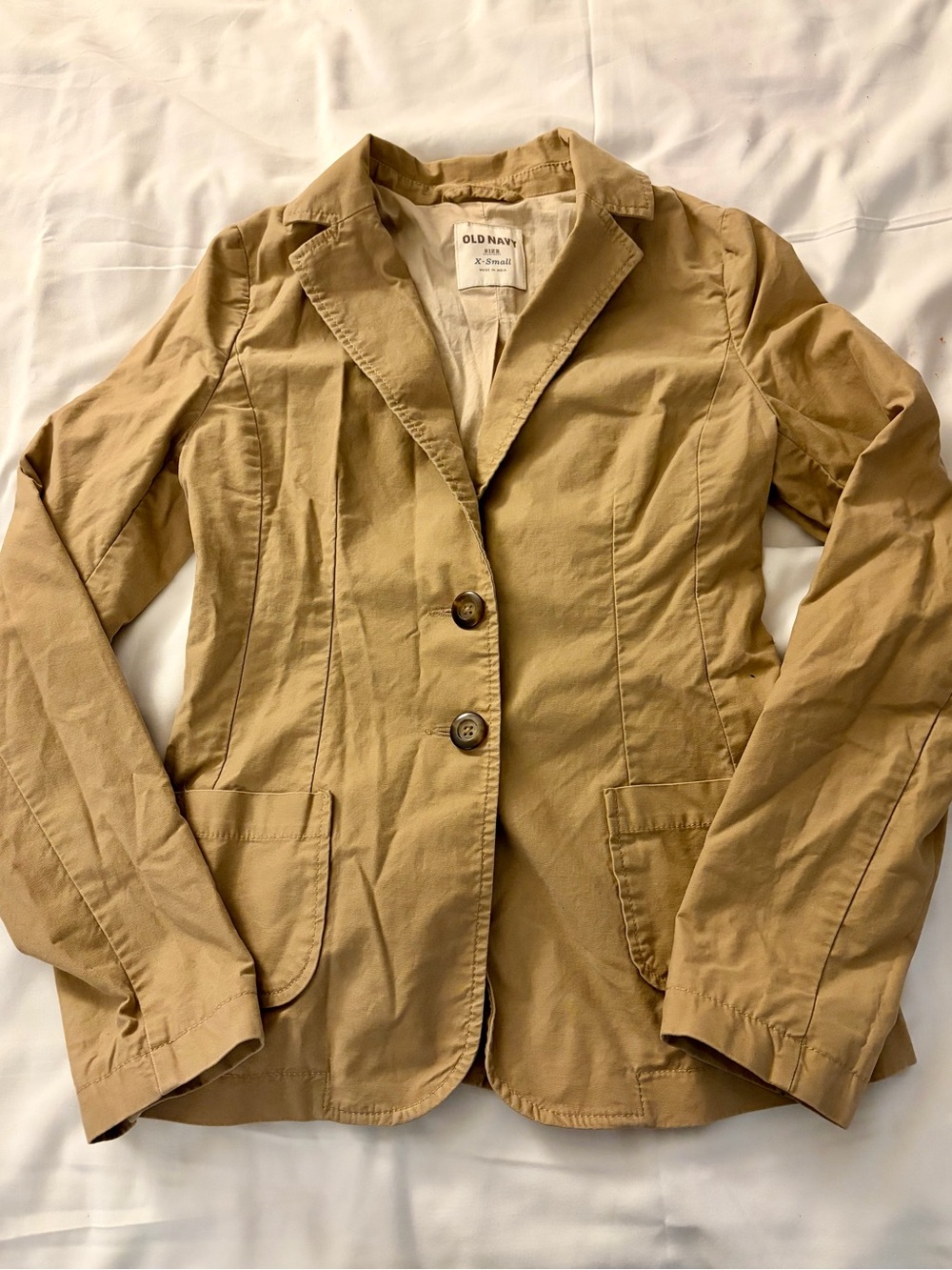 Old Navy Tan Khaki Tailored Blazer Jacket XS